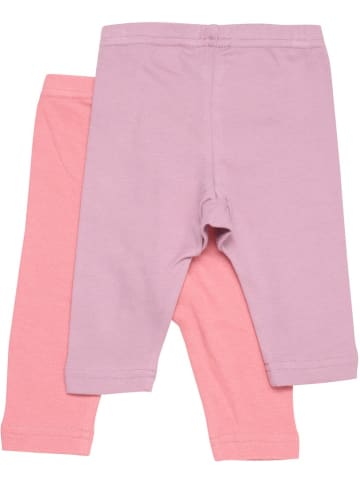Pippi Babywear Kinder Leggings "Leggings w.AOP (2-pack)" in Rosa