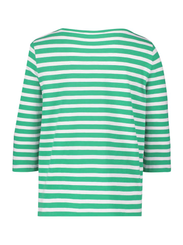 CARTOON Rundhals-Shirt mit 3/4 Arm in Green/White