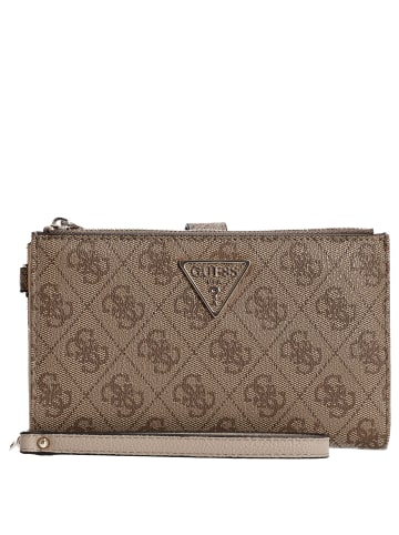 Guess Laurel II SLG Double Zip Organizer - Geldbörse (dark taupe logo) in latte logo