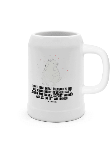 Mr. & Mrs. Panda Bier Seidel Eisbär Umarmen mit Spruch in Weiß