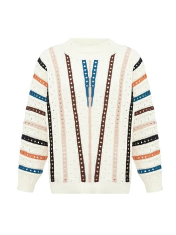 IZIA Damen Sweater in WEISS MEHRFARBIG