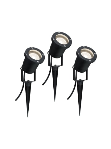 paulmann LED Gartenstrahler Pflanzenleuchte mit Erdspieß 3er Set in schwarz -H:320mm