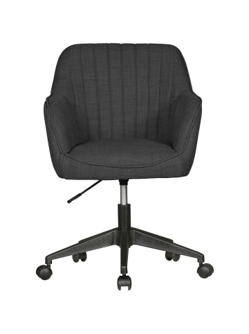 KADIMA DESIGN Retro Drehstuhl MARIA, Schalenform, Armlehnen, anthrazitfarbener Stoff