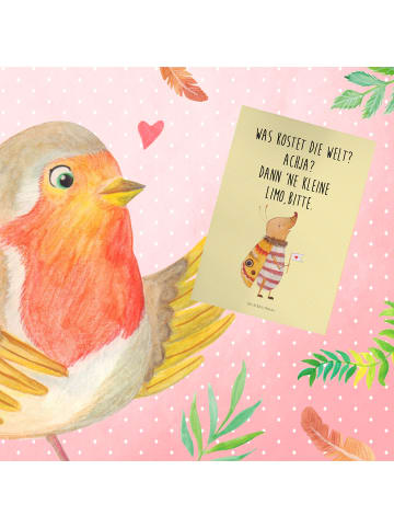 Mr. & Mrs. Panda Grußkarte Nachtfalter Fähnchen mit Spruch in Gelb Pastell