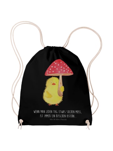 Mr. & Mrs. Panda Stofftasche Küken Fliegenpilz mit Spruch in Schwarz