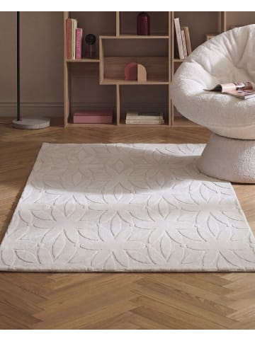 Beliani Kurzflor HOOD in Weiß - (W) 160 x (L) 160 cm