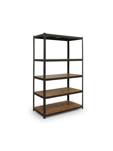 relaxdays Schwerlastregal in Schwarz/Braun - (B)120 x (H)200 x (T)50 cm