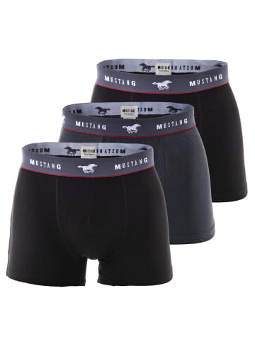 Mustang Boxershort 3er Pack in Schwarz/Grau