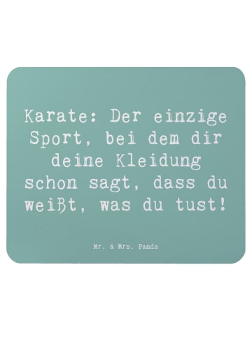 Mr. & Mrs. Panda Mousepad Spruch Karate Kleidung mit Spruch in Meeresbrise