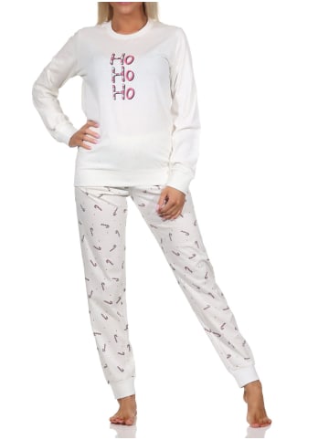 NORMANN Schlafanzug Weihnachten langarm Bündchen - 88727 in creme