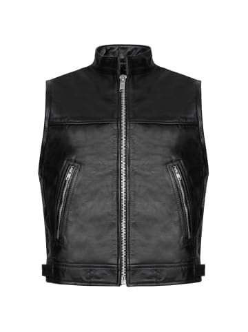 PAULGOS Lederweste Biker Kutte Echtleder BW8 in Schwarz