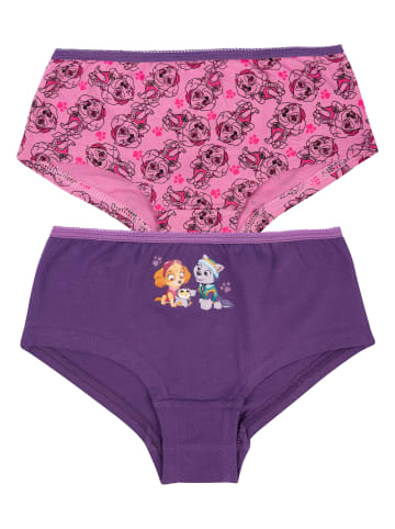 United Labels 2er Pack Paw Patrol Unterhose Panty Slip in rosa/lila