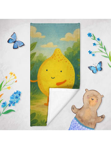 Mr. & Mrs. Panda Reisehandtuch Beste Freunde Zitrone Design ohne... in Weiß