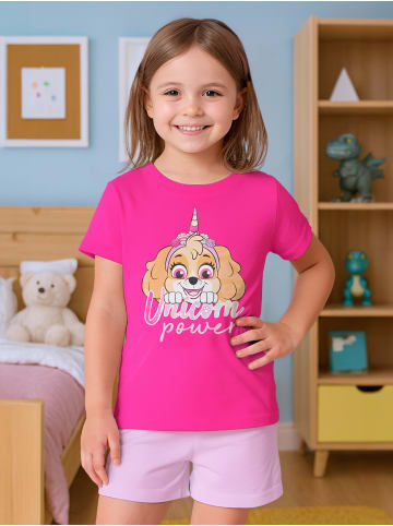 Paw Patrol Paw Patrol Schlafanzug - Unicorn Power -  Set Oberteil & Hose, kurz in pink