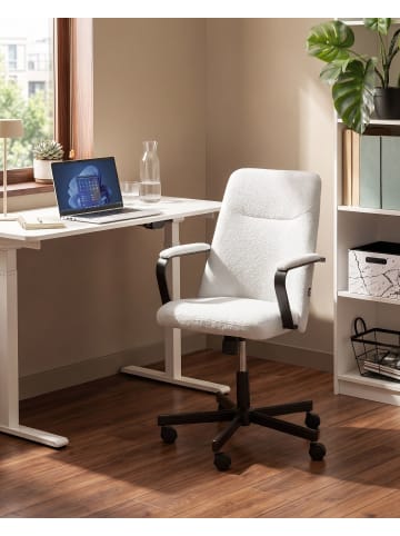 Beliani Bürostuhl CAROGA in Weiß/Schwarz - (W) 62 x (H) 90 x (L) 62 cm