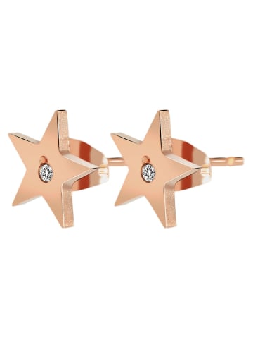 Adeliás Damen Ohrringe – Ohrstecker aus Edelstahl mit Strass Steinchen in gold