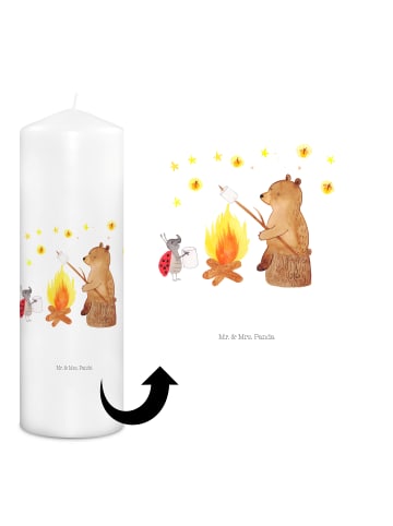 Mr. & Mrs. Panda Weihnachtskerze Bär & Marienkäfer Lagerfeuer oh... in Weiß