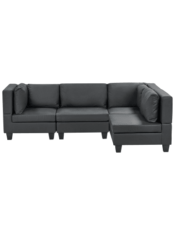 Beliani 4-tlg Ecksofa UNSTAD in Schwarz/Schwarz