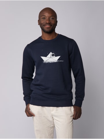wat? Apparel Sweatshirt Astronaut in paper boat in Dunkelblau