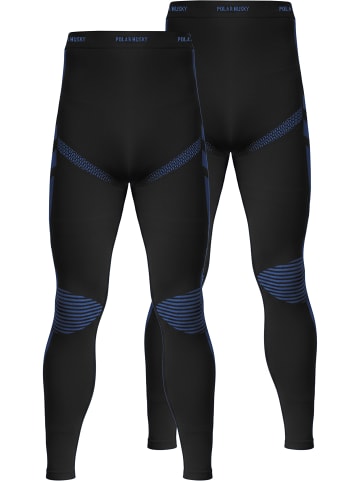 normani 2 x Thermounterhose Lange Skiunterwäsche für Herren in Schwarz/Blau
