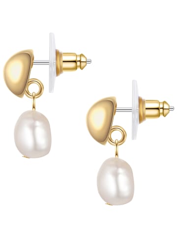 Yokoamii Ohrringe aus Metall-Legierung mit Süßwasser-Zuchtperle in weiß