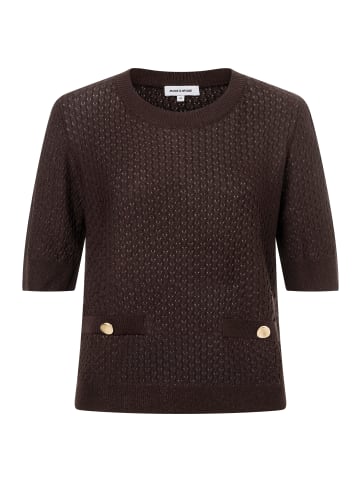 More & More Struktur-Pullover in espresso brown