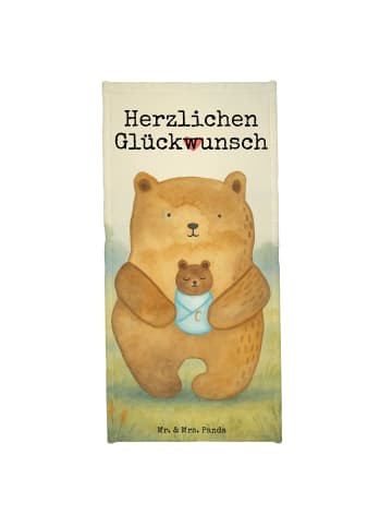 Mr. & Mrs. Panda Badehandtuch Bär Baby Design mit Spruch in Blau Pastell