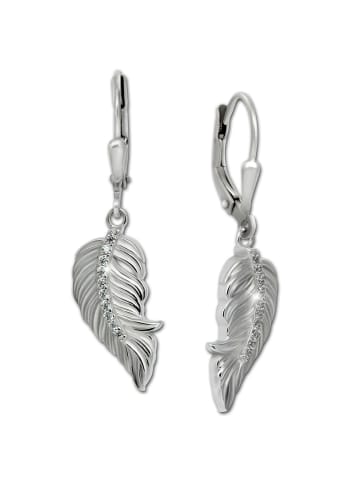 SilberDream Ohrringe Silber 925 Sterling Silber Feder Ohrhänger ca. 3,5cm