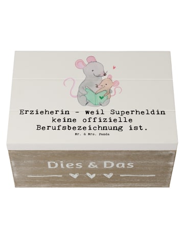 Mr. & Mrs. Panda Dekokiste Erzieherin Superheldin mit Spruch in Weiß