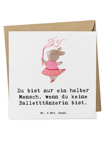 Mr. & Mrs. Panda Deluxe Karte Balletttänzerin Herz mit Spruch in Weiß