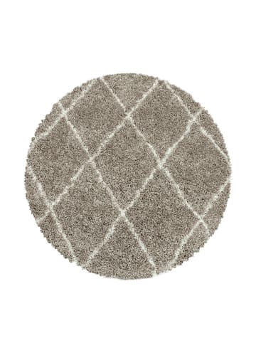 KADIMA DESIGN Teppich Hochflor Shaggy Waschbar Geometrisch DOLOMIT Strapazierfähig in Beige