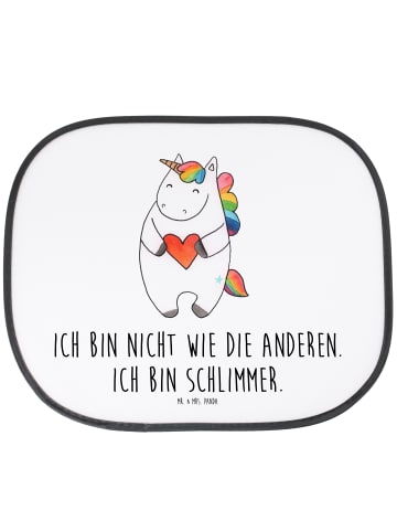 Mr. & Mrs. Panda Auto Sonnenblende Einhorn Herz mit Spruch in Weiß