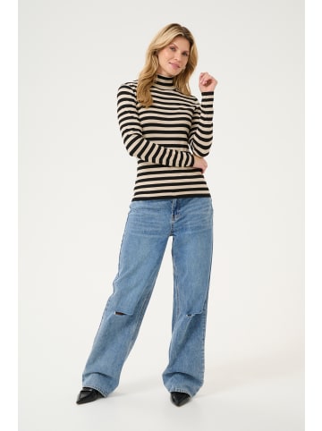 Kaffe Langarm-Shirt KAlizza in Feather Grey Mel./Black Stripe