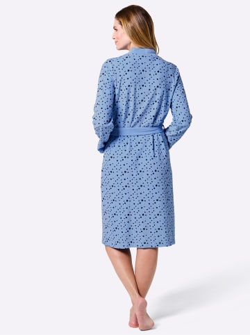 WITT WEIDEN Bademantel in himmelblau-marine-bedruckt
