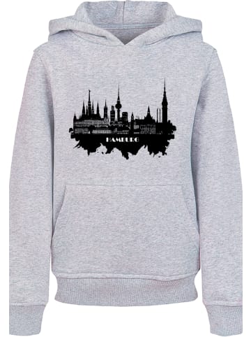 F4NT4STIC Hoodie Cities Collection - Hamburg skyline in grau meliert