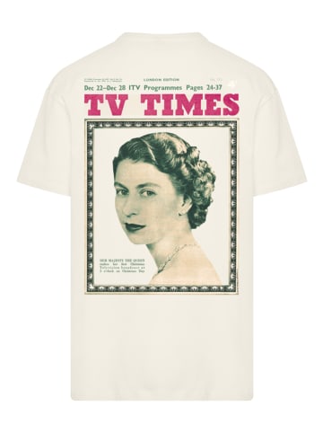 F4NT4STIC Oversize T-Shirt TV Times Queen Elizabeth II 1957 Cover in sand