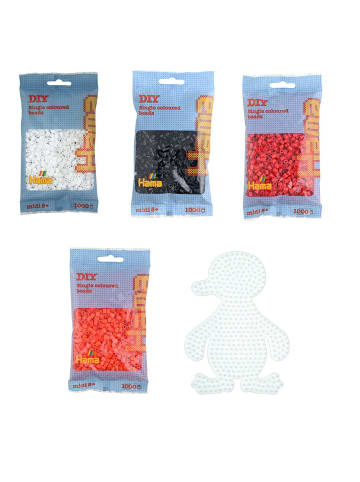 Hama 5tlg. Set: Midi-Bügelperlen-Set Pinguin in bunt
