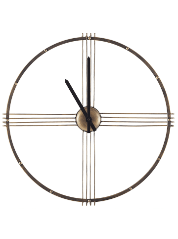 Beliani Wanduhr ASCONA in Gold/Schwarz - (W) 64 x (H) 64 x (L) 6 cm