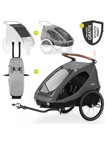 Hauck 2in1 Fahrradanhänger Sparset Dryk Duo - für in grau