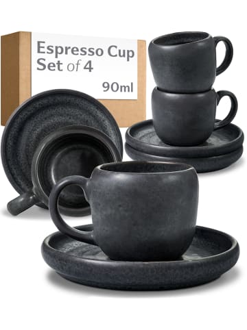 Cosumy "Cosumy | Lune | Espressotassen Set 4 St. 90ml Schwarz"