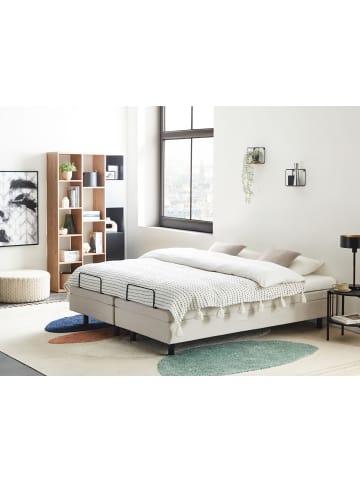 Beliani Doppelbett CASTELLAN in Beige/Schwarz - (W) 160 x (H) 37 x (L) 200 cm