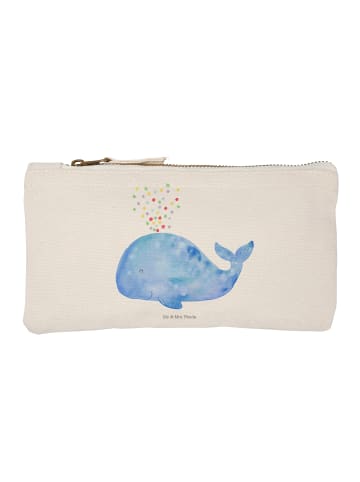 Mr. & Mrs. Panda Schminktasche Wal Konfetti ohne Spruch in Weiß