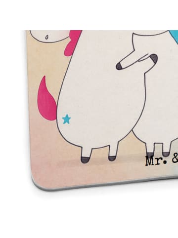 Mr. & Mrs. Panda Tischuntersetzer Einhorn Mitteilung Design mit ... in Weiß