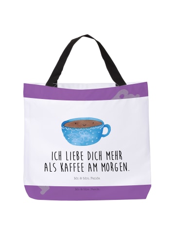 Mr. & Mrs. Panda Tote Bag Kaffee Tasse mit Spruch in Weiß