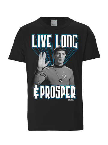 Logoshirt T-Shirt Spock – Star Trek – Live Long & Prosper in schwarz