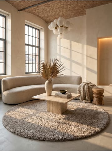 KADIMA DESIGN Teppich Hochflor Shaggy Waschbar Einfarbig SALZACH Strapazierfähig in Beige