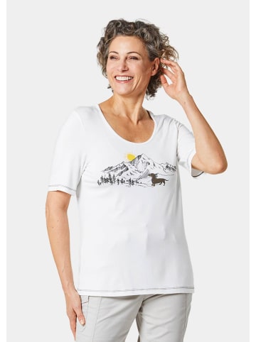 GOLDNER Kurzgröße:  Shirt Trageangenehmes Shirt mit Frontprint in weiß