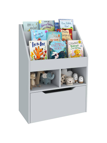 HOMCOM Kinder Bücherregal Grau