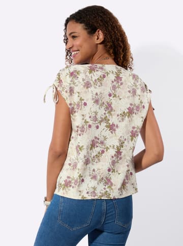 WITT WEIDEN Kurzarmshirt in champagner-hortensie-bedruckt