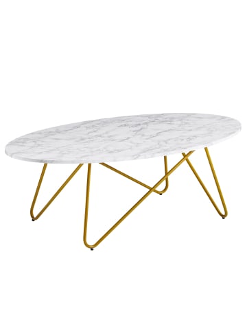 KADIMA DESIGN Couchtisch 120x40x60 cm mit Marmor Optik , Wohnzimmertisch mit